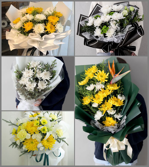 山东莱芜莱城区苗山镇铜山村白事花束代送